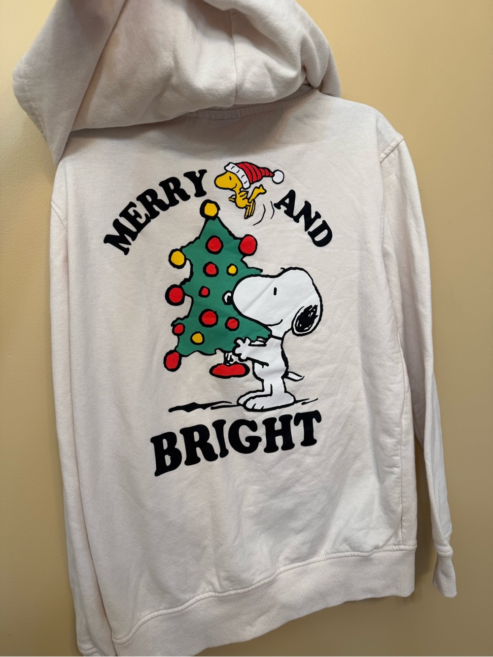Peanuts Cream Zip-Up Hoodie with Snoopy & Woodstock Graphic - Picture 4 of 6